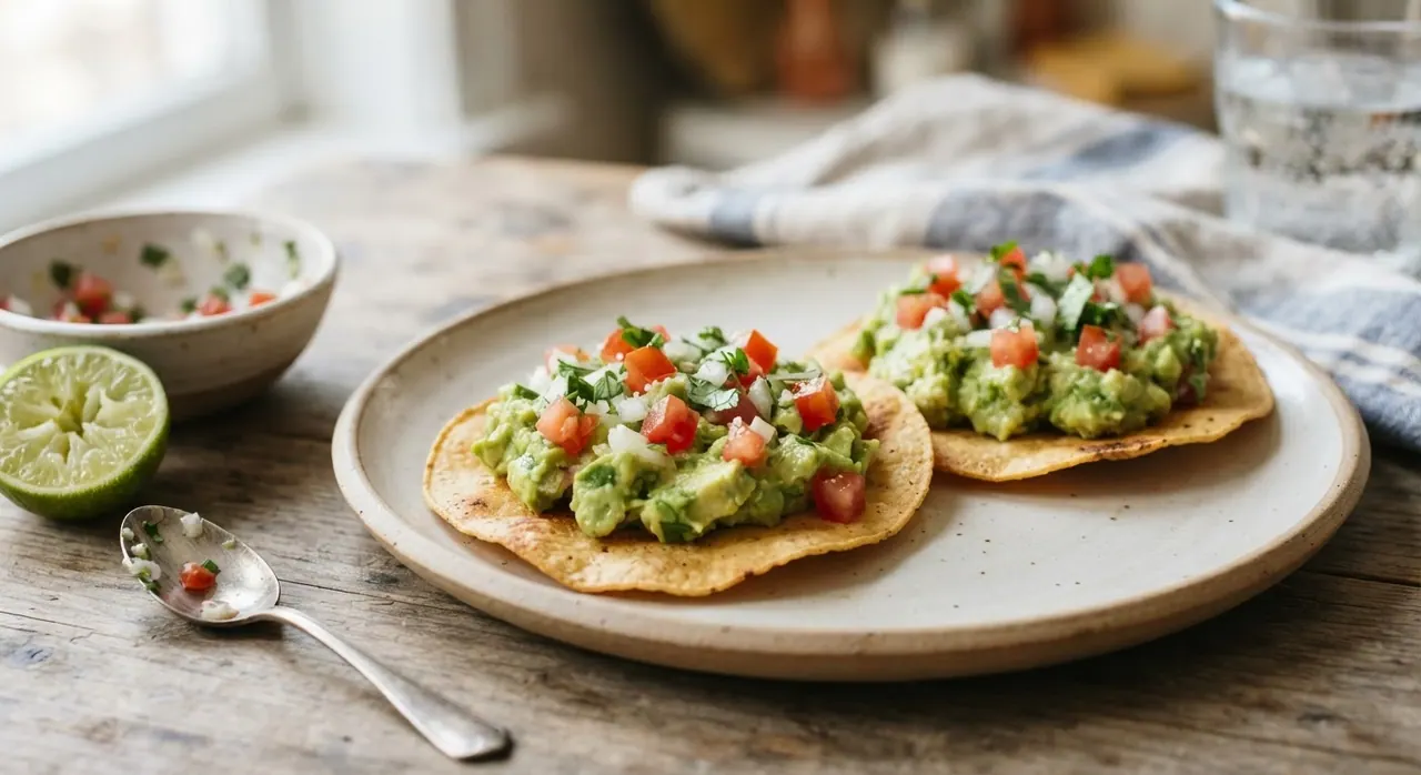 2 tostadas deshidratadas con guacamole
