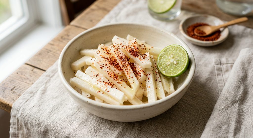 Jícama con limón y sal