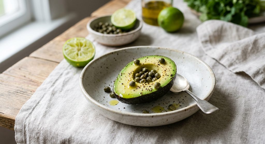 Aguacate con alcaparras