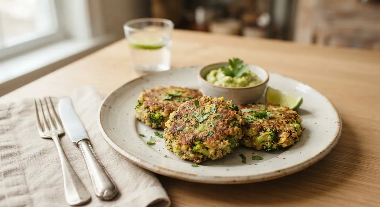 3 tortitas de brócoli y quínoa