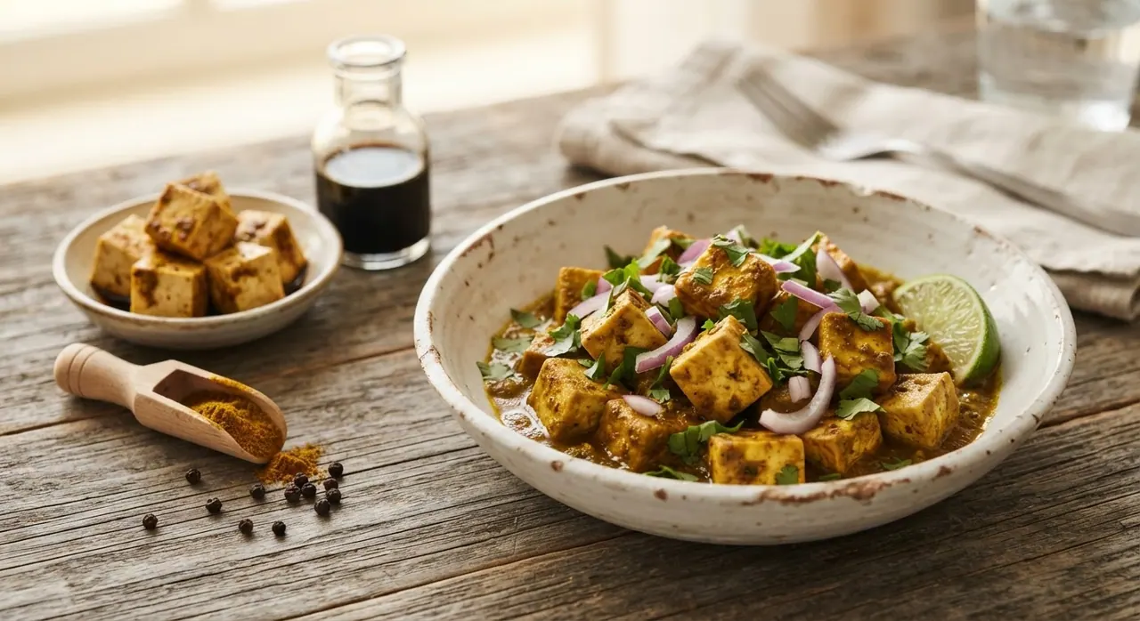 Tofu al curry y soya