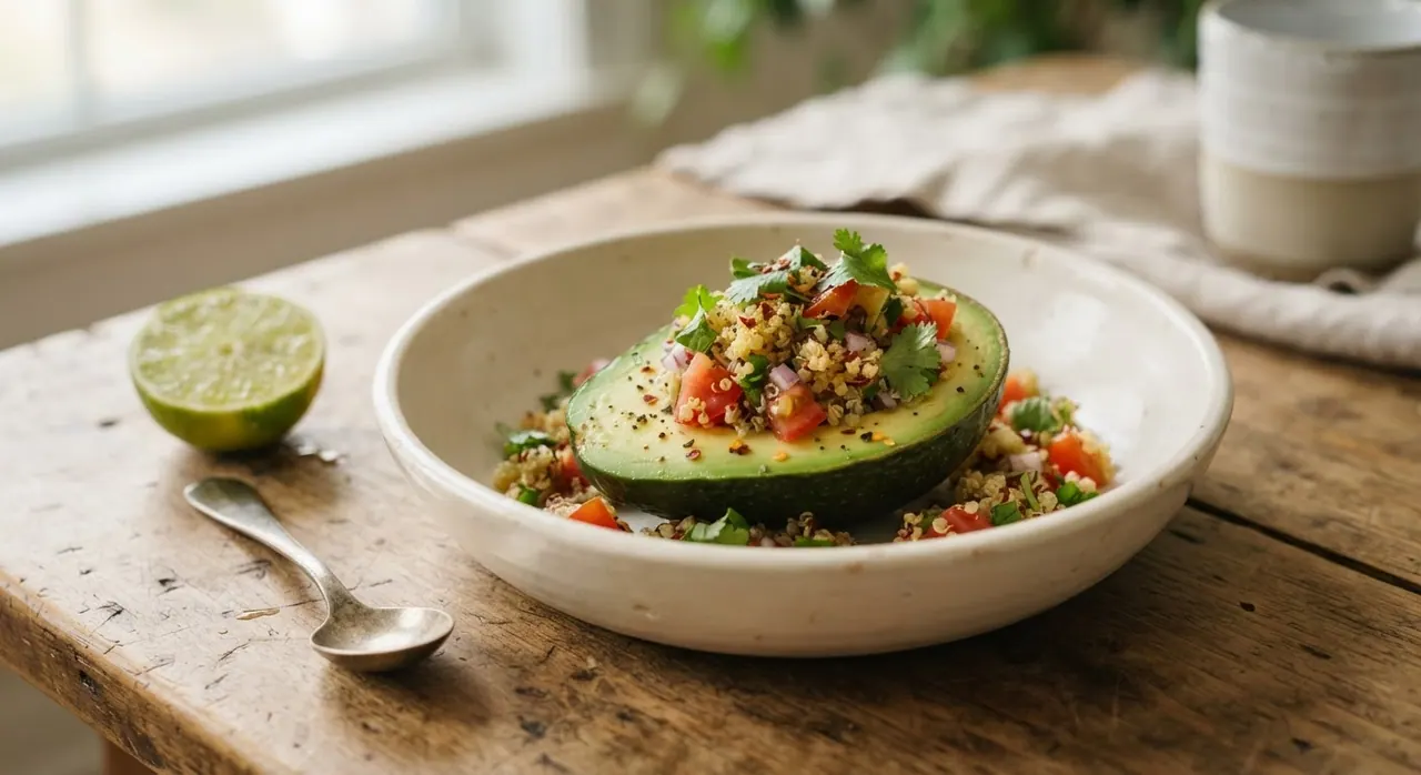 1 aguacate relleno con quinoa