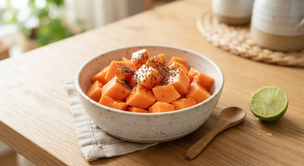 Un plato de papaya
