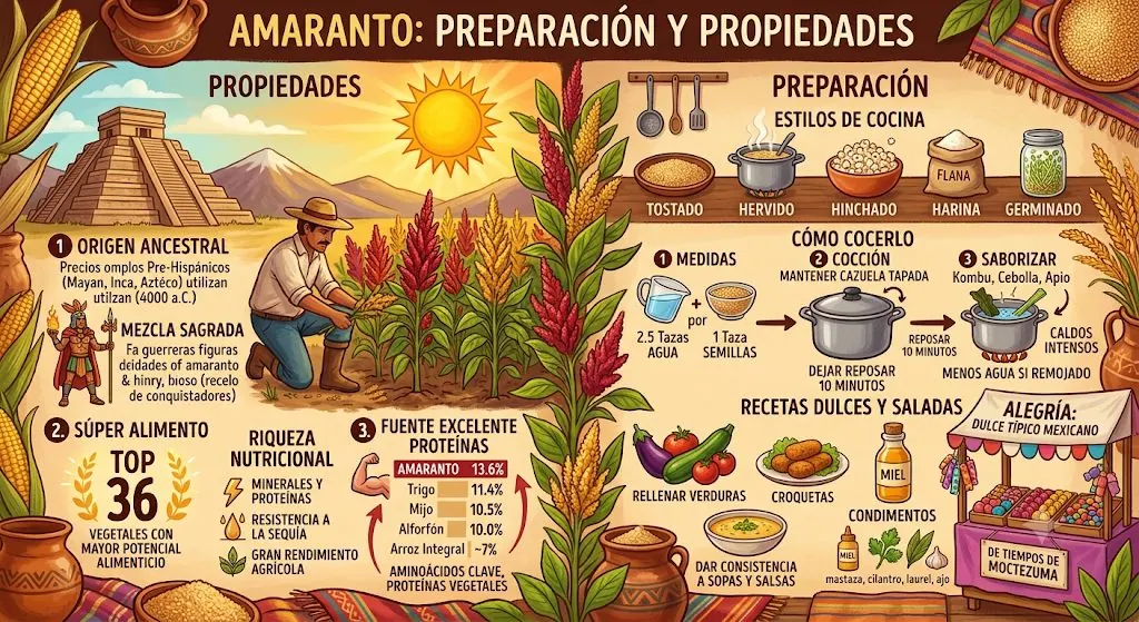 Amaranto preparación y propiedades