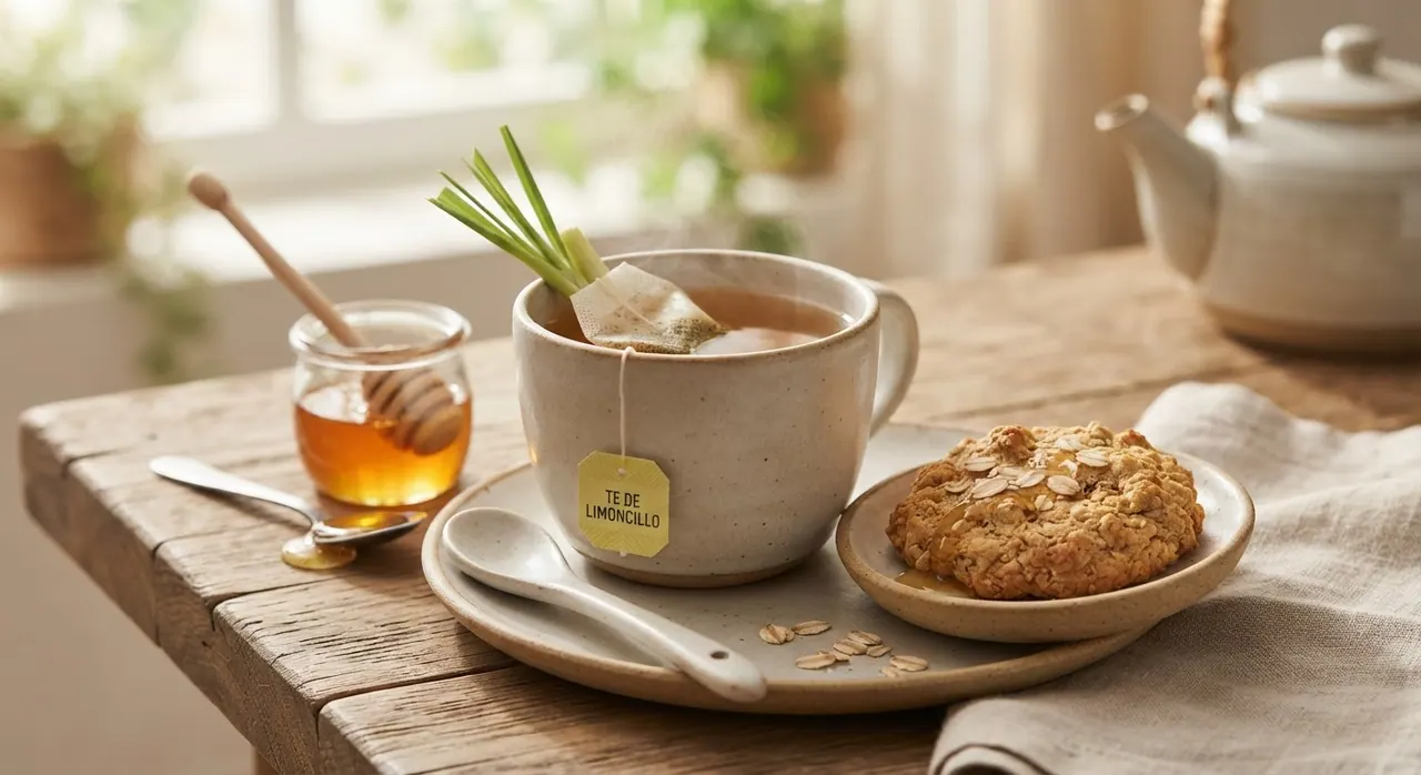 Té de limoncillo con galleta de avena