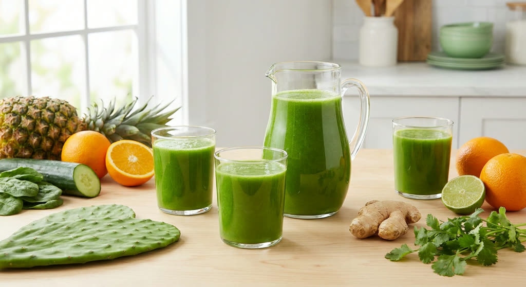 Jugo de nopal verde