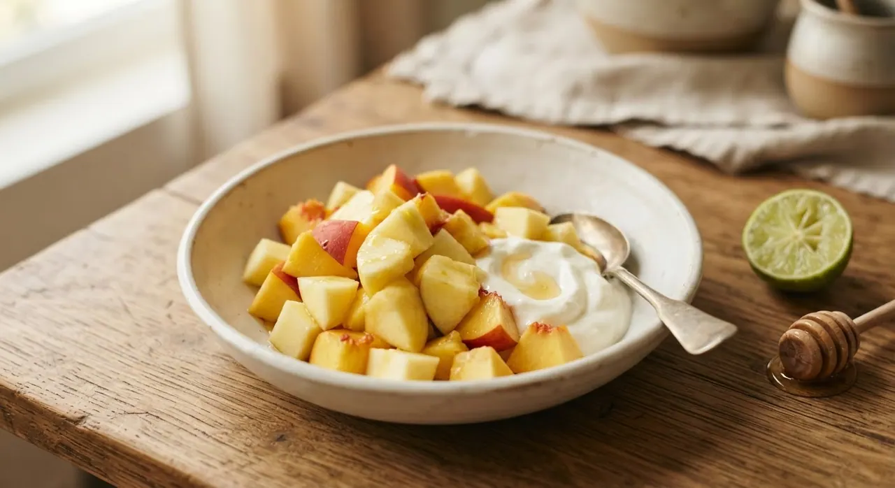 Coctel de manzana y durazno
