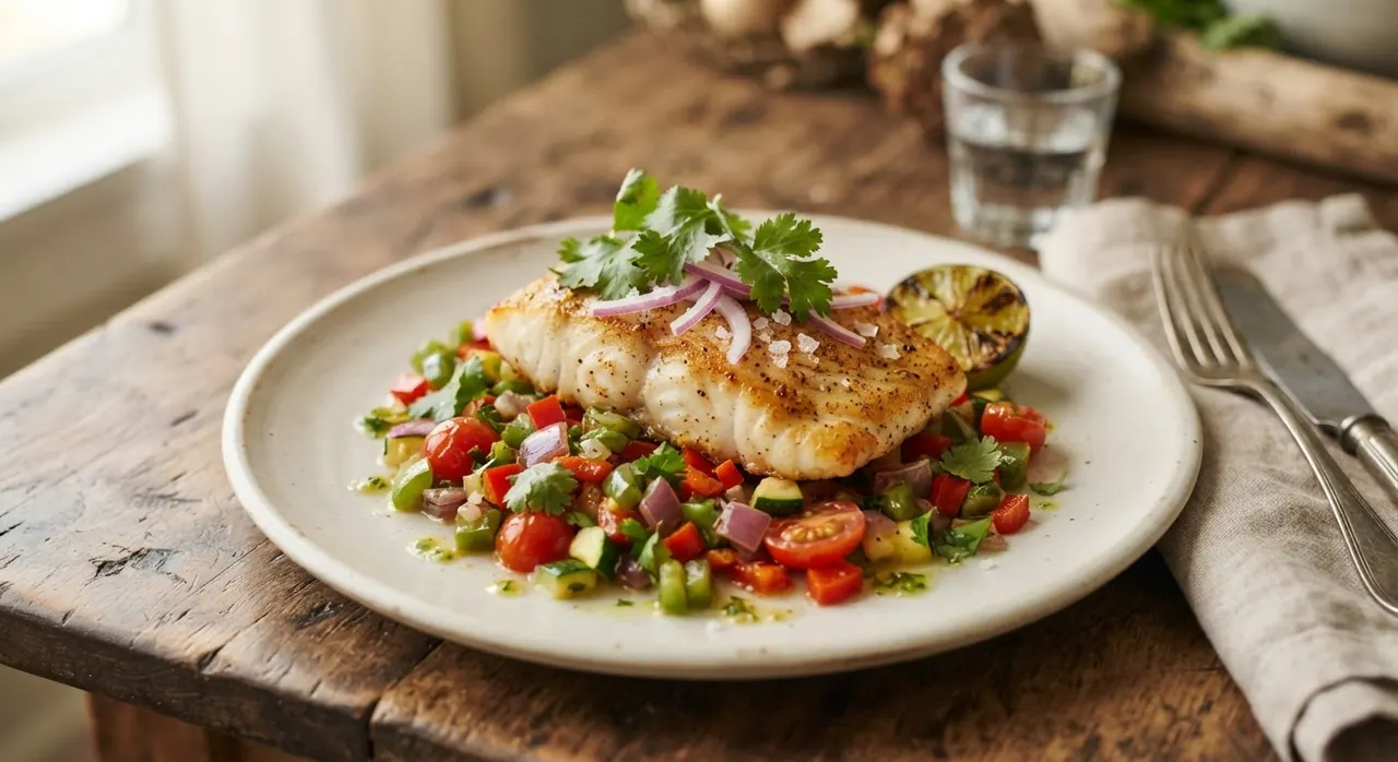 Filete de Huachinango con Vegetales al Cítrico