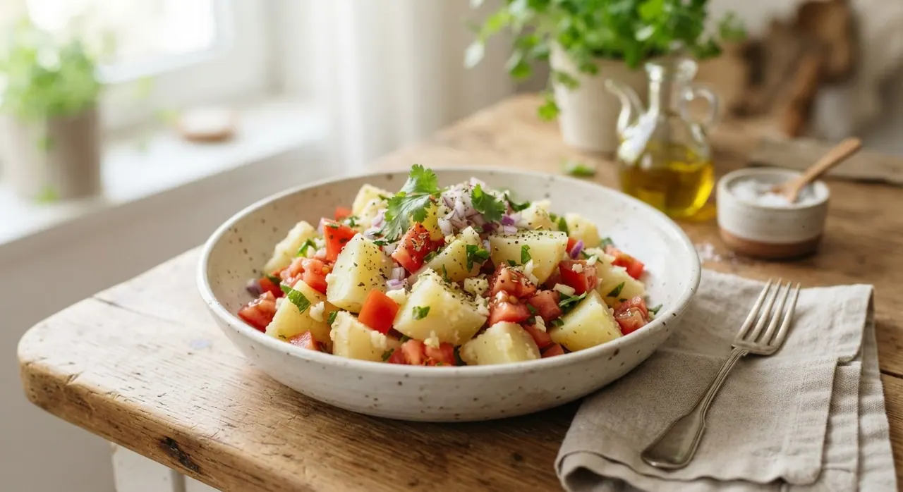 Ensalada de Papa Cocida con Tomate y Ajo