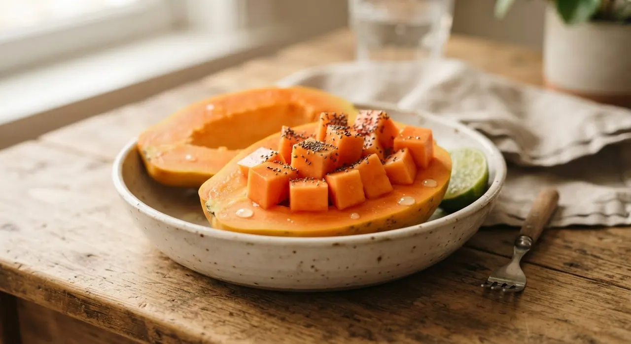 Medio plato de papaya