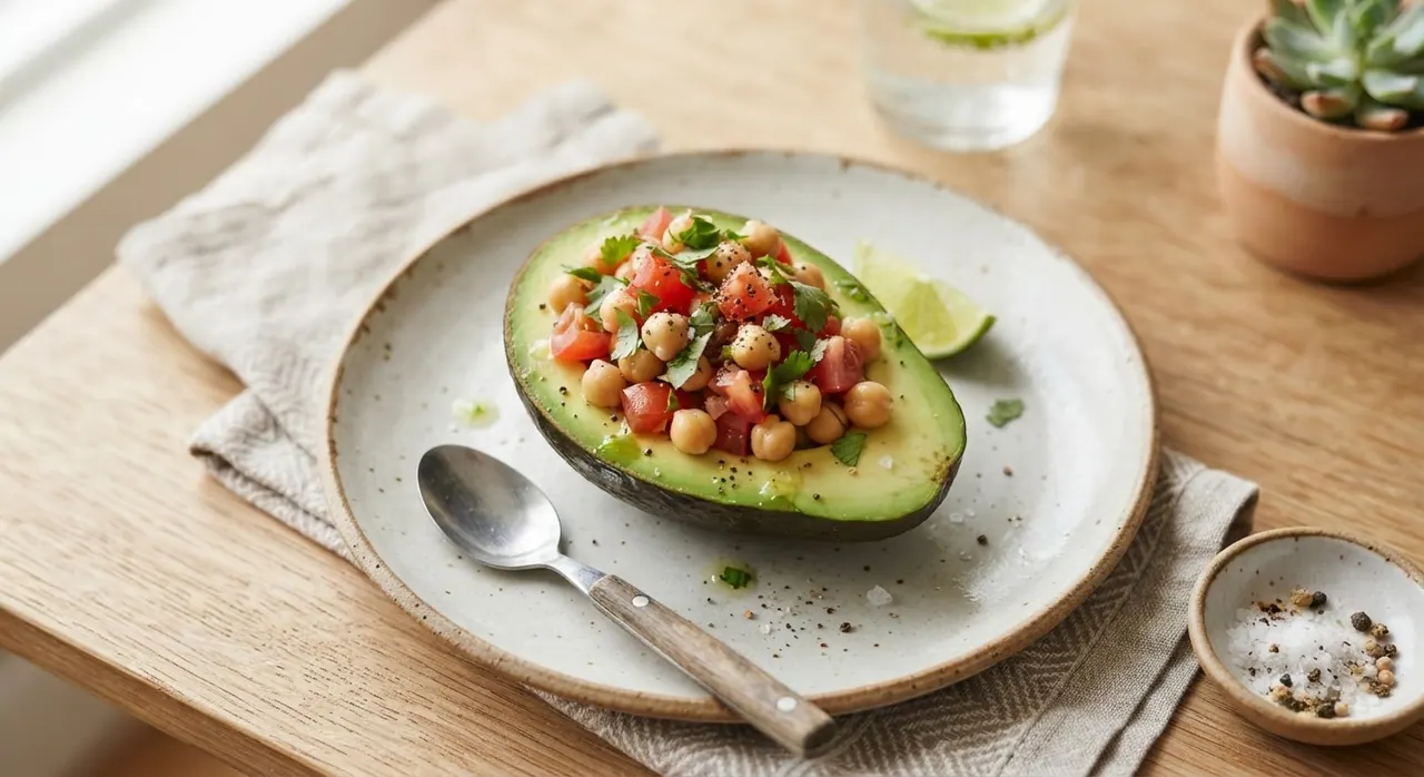 Aguacate relleno vegano