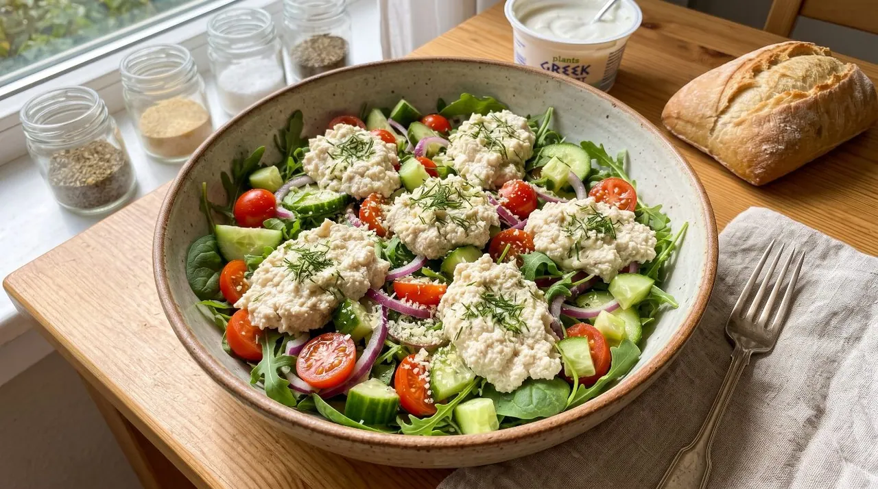 Ensalada de requesón vegano