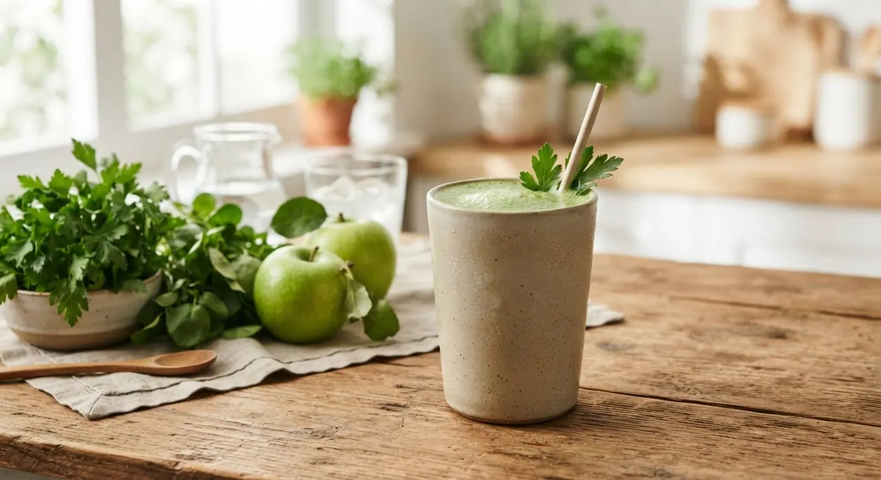 Licuado Verde de Manzana con Berros y Perejil extra