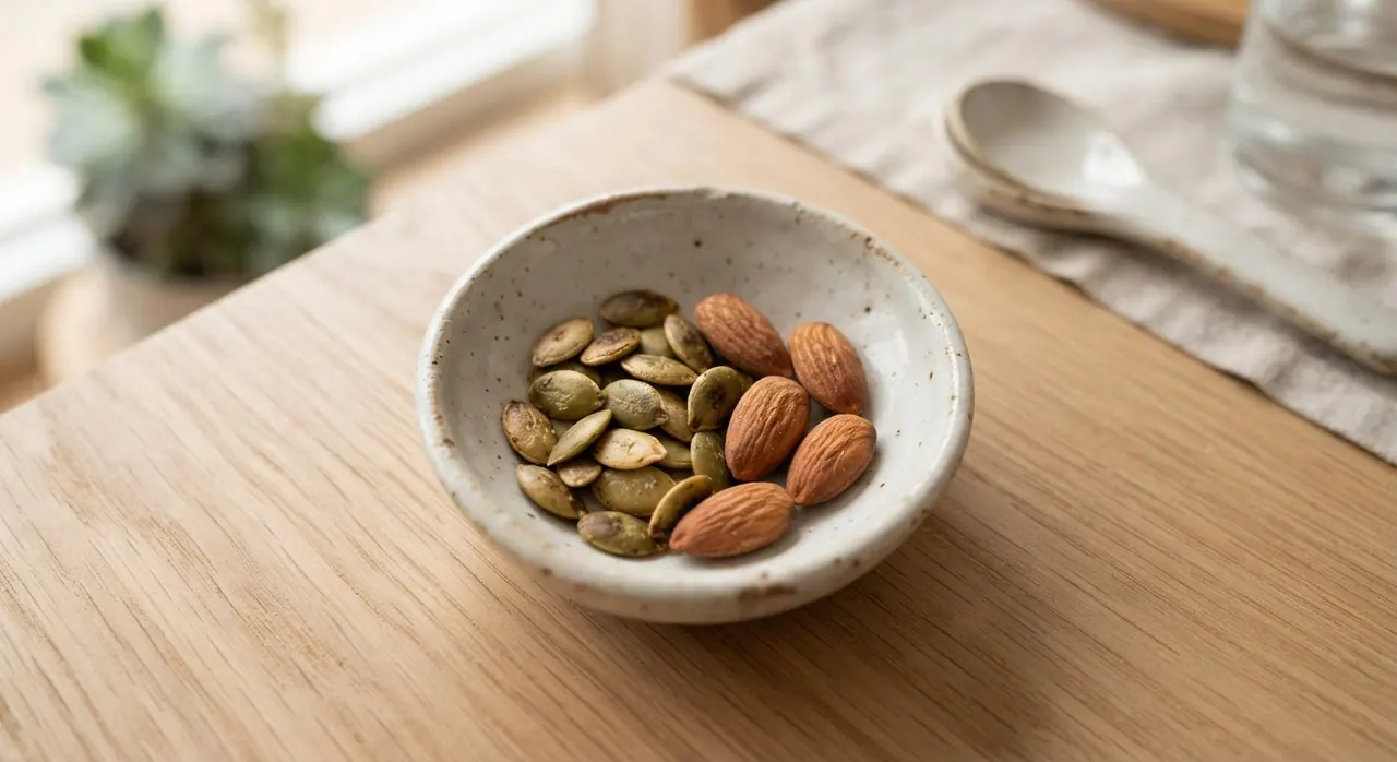 10 pepitas de calabaza o 5 almendras