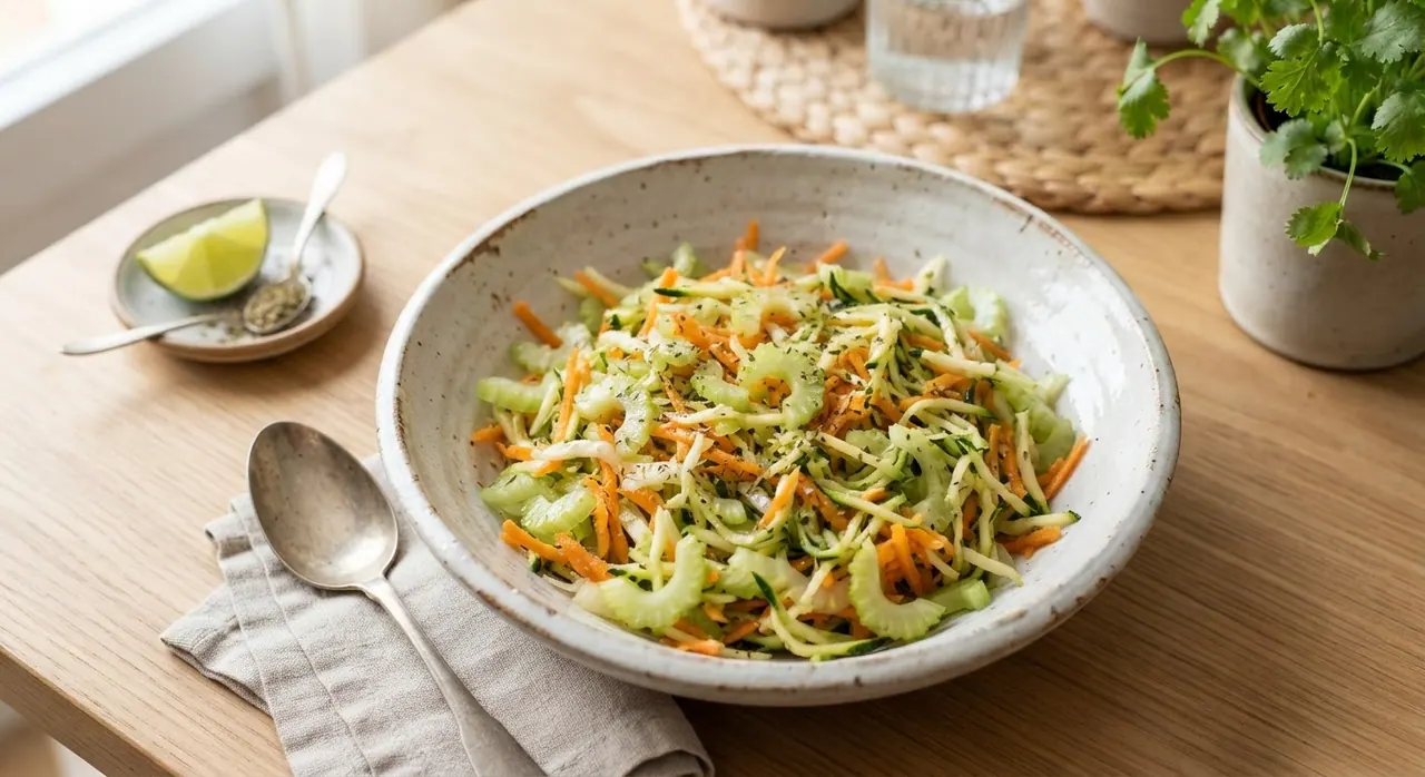 Ensalada de apio, zanahoria y calabaza