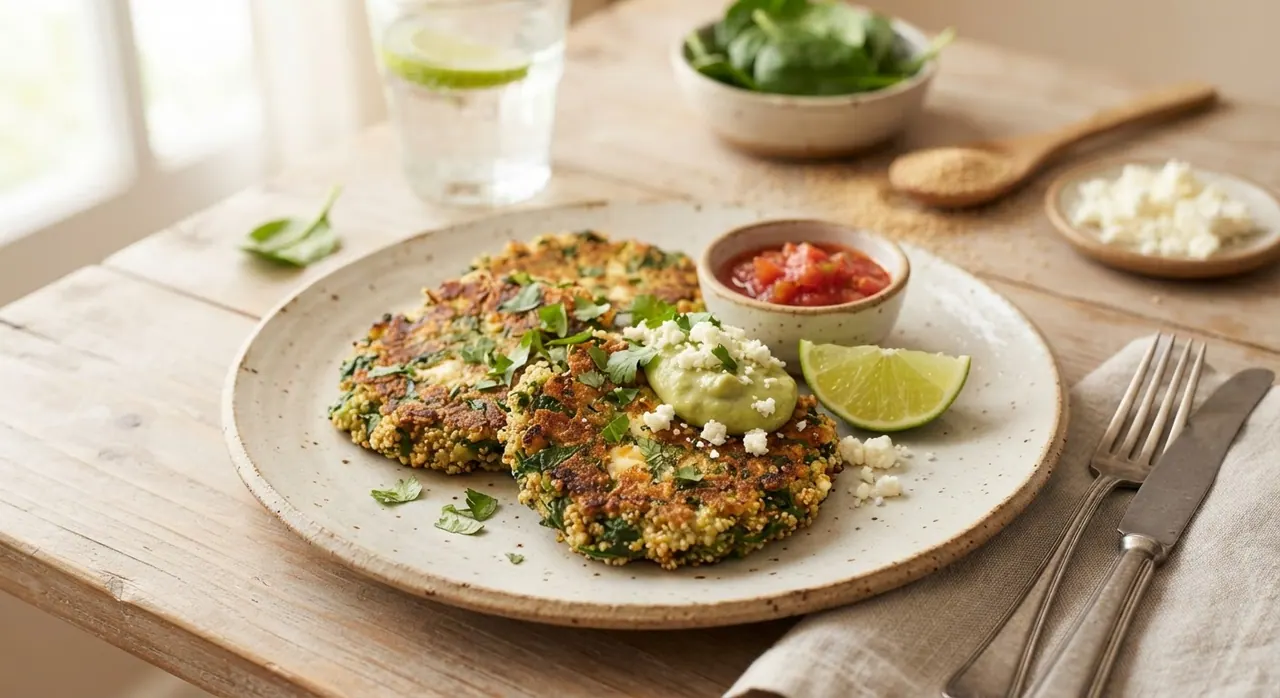 Tortitas de espinacas y amaranto