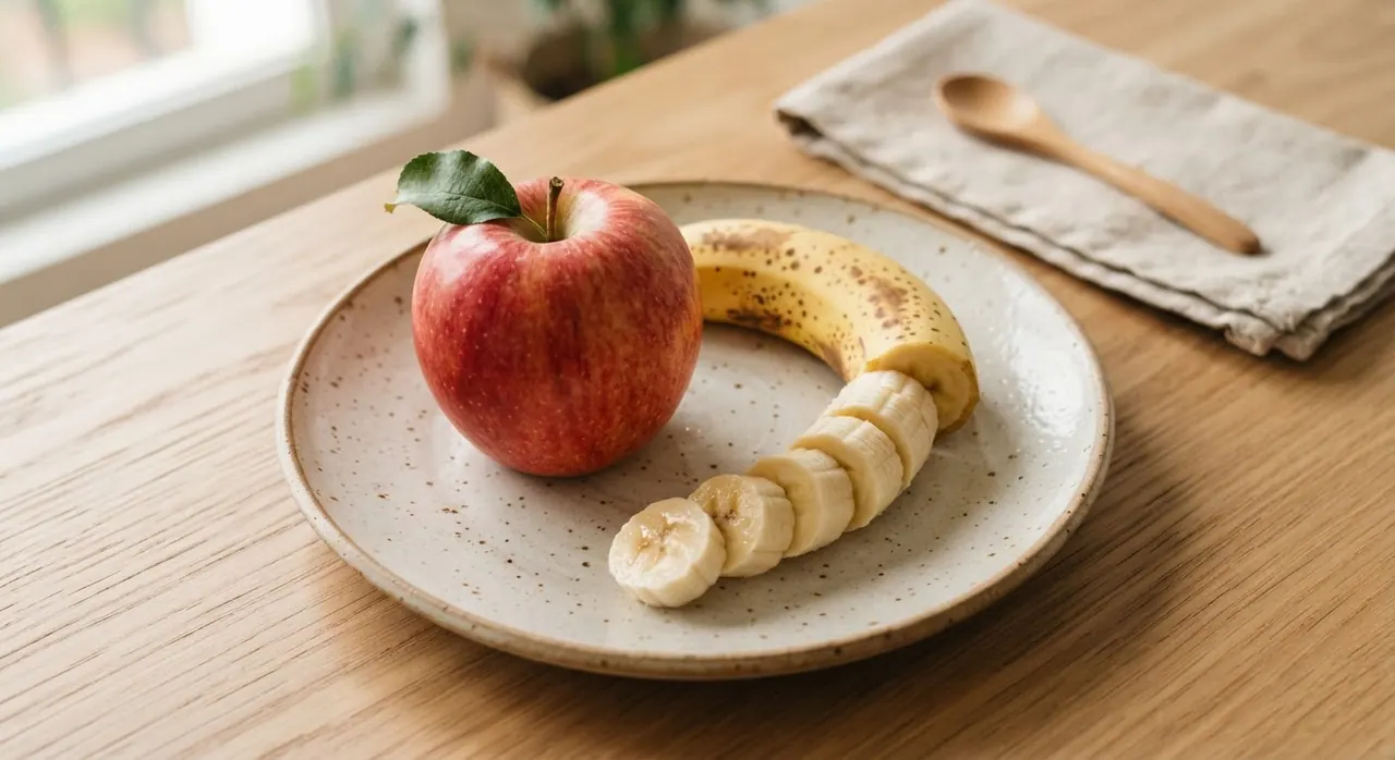 1 manzana y 1 plátano