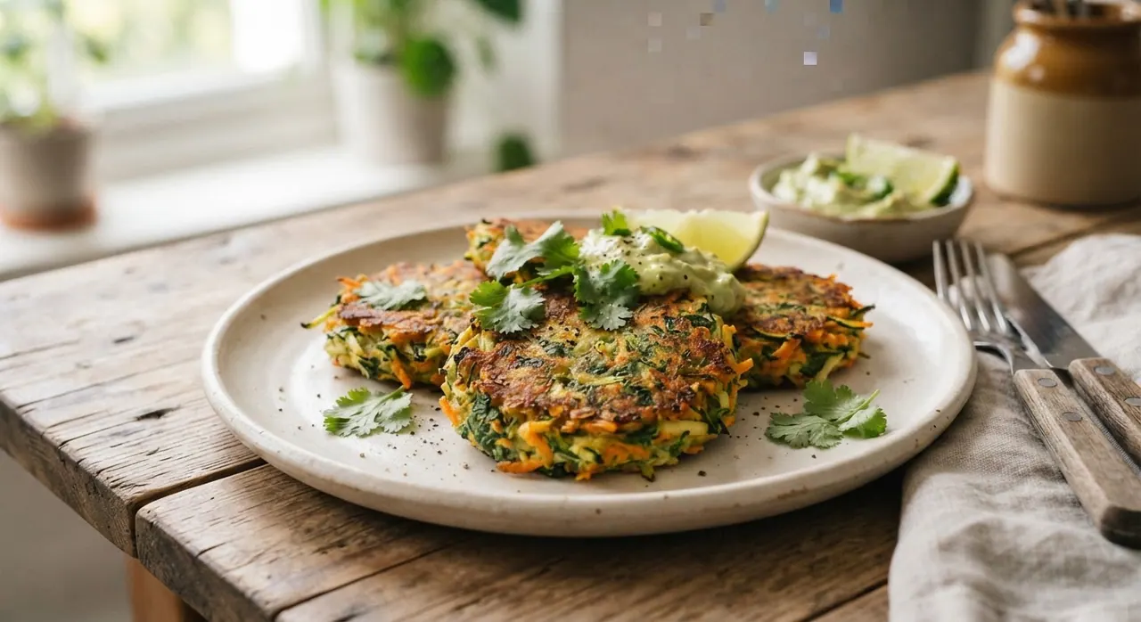 Tortitas de calabaza, zanahoria y espinacas