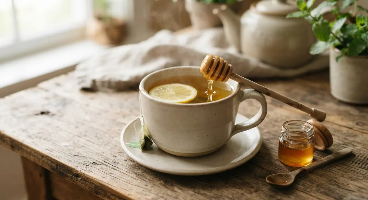 Té verde con miel