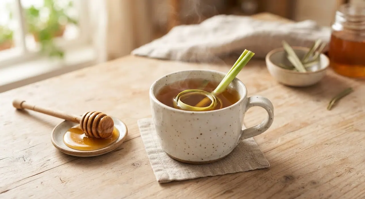 Té de limoncillo endulzado con miel