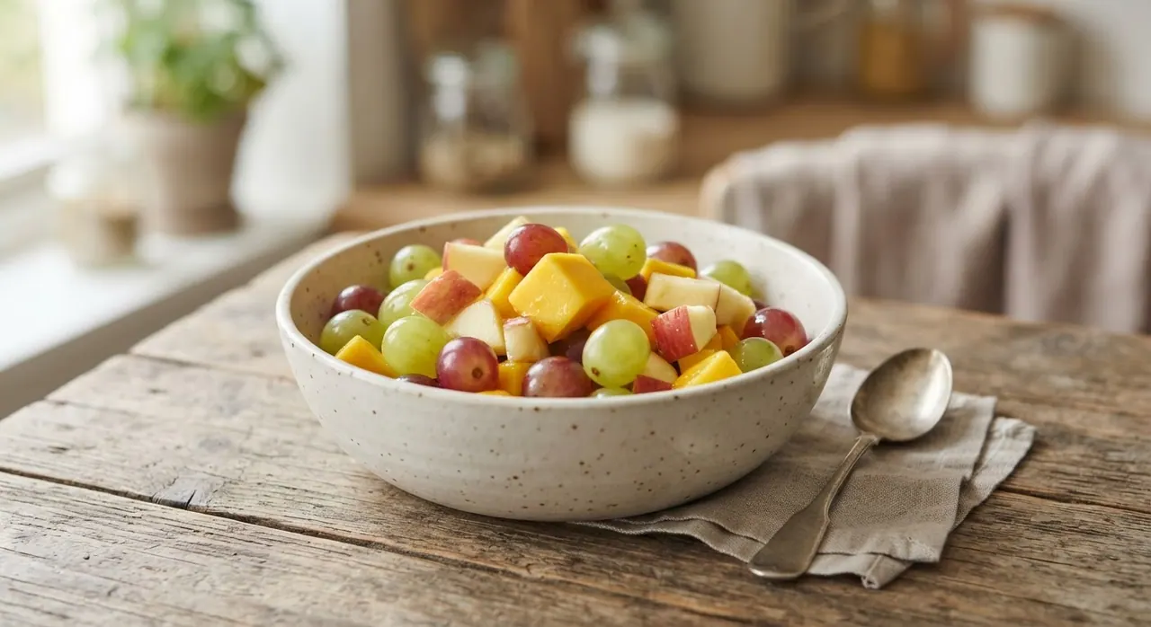 Cóctel de uvas, manzana y mango