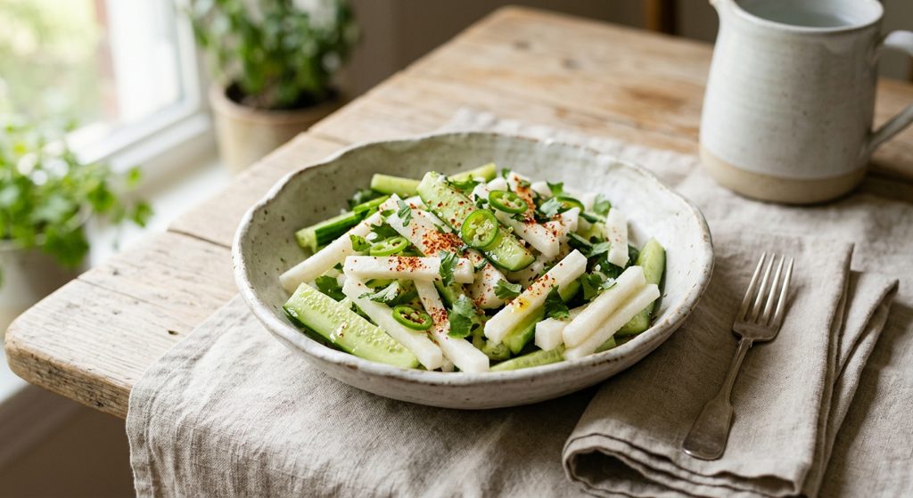 Ensalada de pepino y jícama
