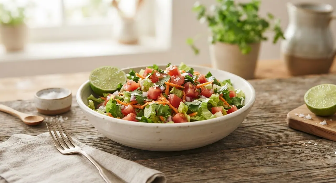 Ensalada Rápida de Lechuga, Zanahoria y Jitomate