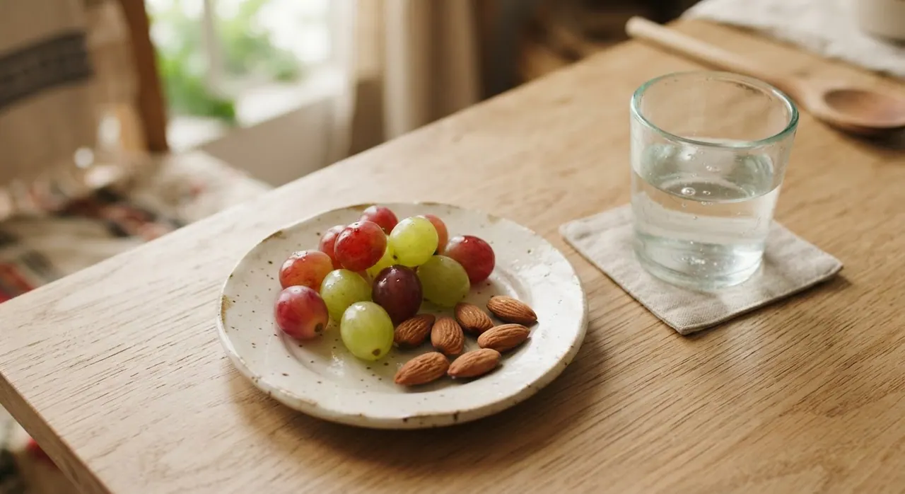 10 uvas y 5 semillas de almendras