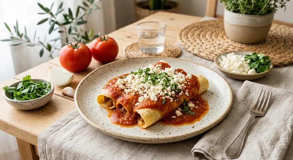 Entomatadas con queso panela