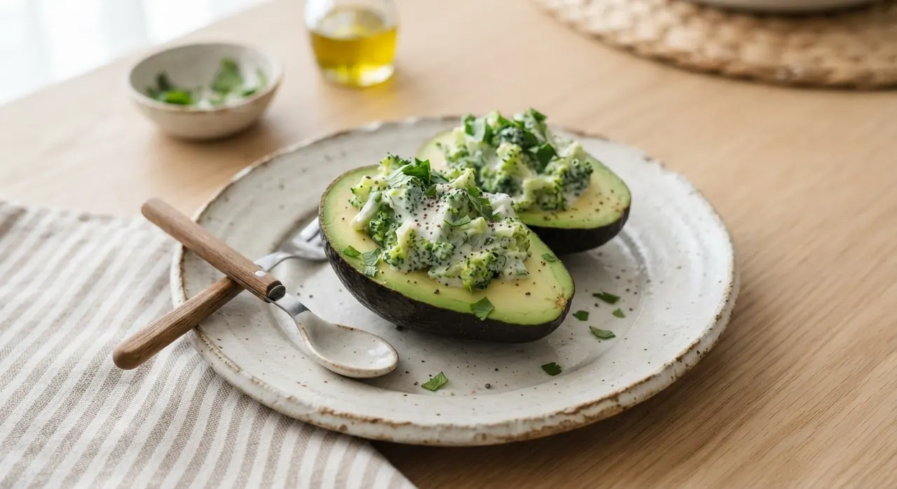 1 aguacate relleno con brócoli