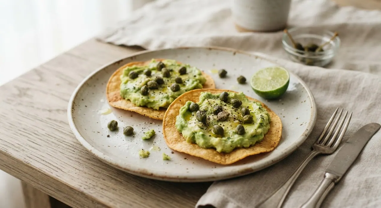 Aguacate y alcaparras