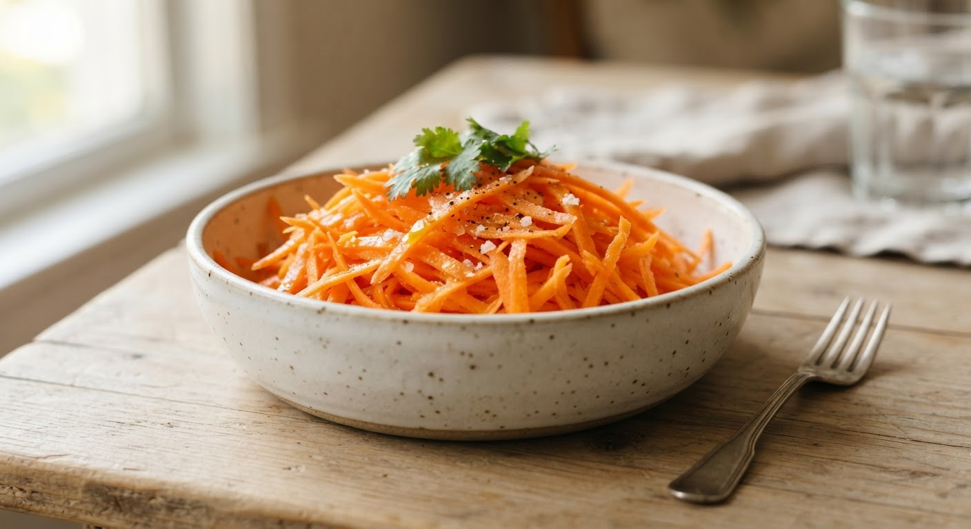 Ensalada fresca de zanahoria con oliva
