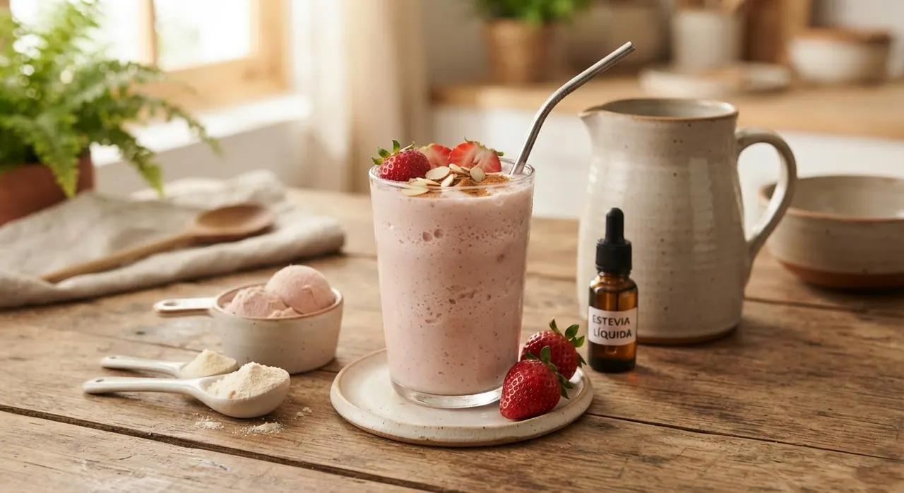 Malteada de proteína con leche de almendras