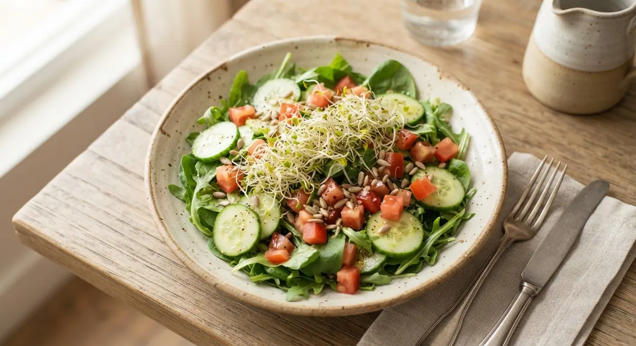 Ensalada mixta con germinado de alfalfa
