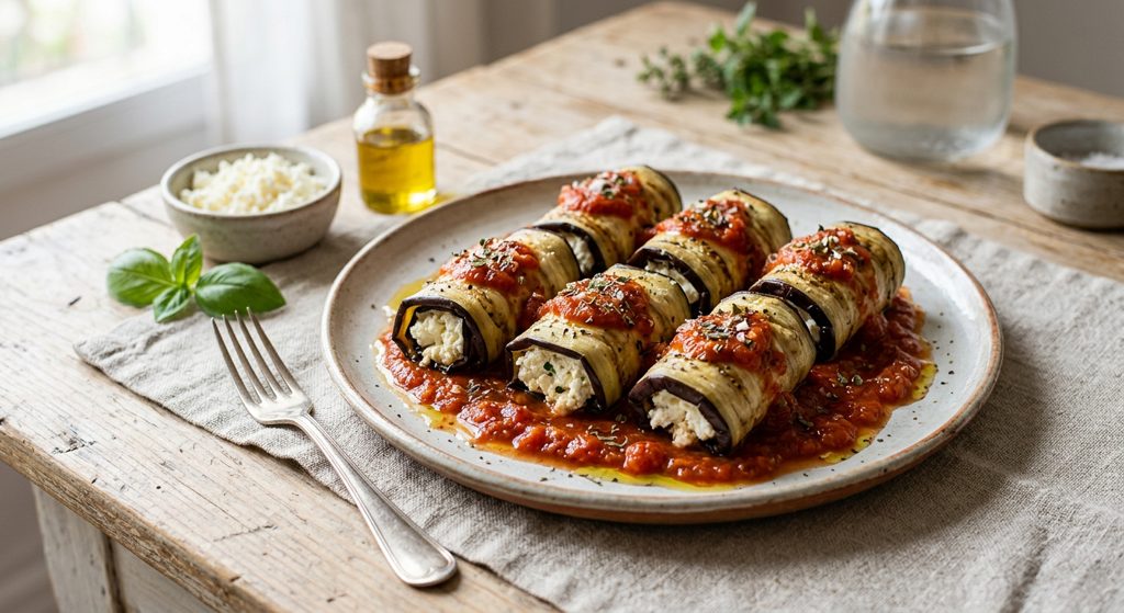 Rollos de berenjena