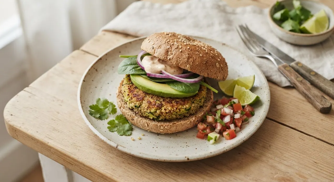 Hamburguesa de quinoa y calabaza