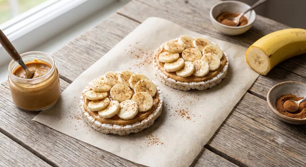 Galleta de arroz con mantequilla de maní