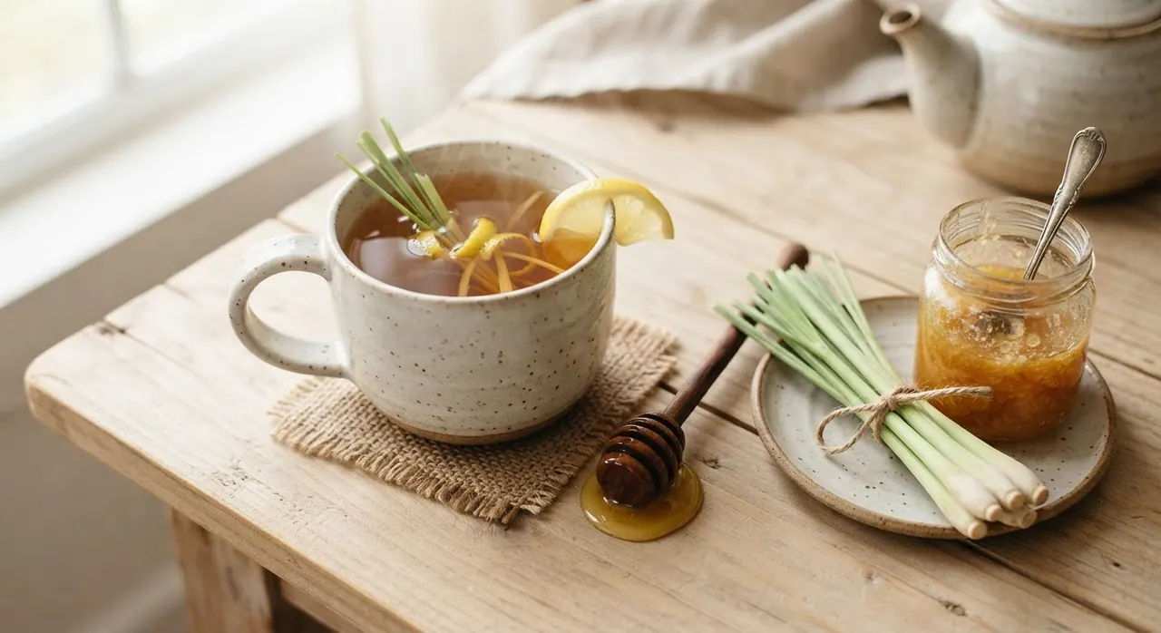 Té de limoncillo con miel de abeja
