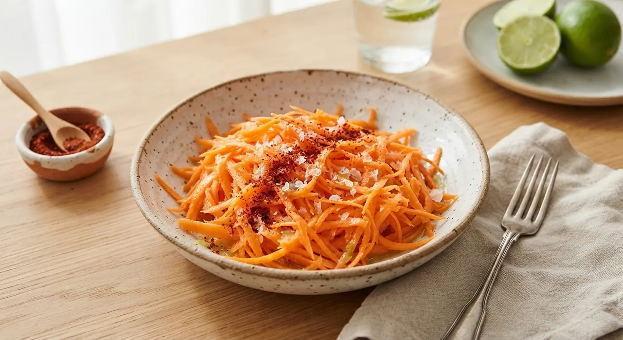 Ensalada de zanahoria rayada con limón y sal