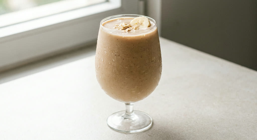 Licuado de Promalt y Vital en agua servido en vaso