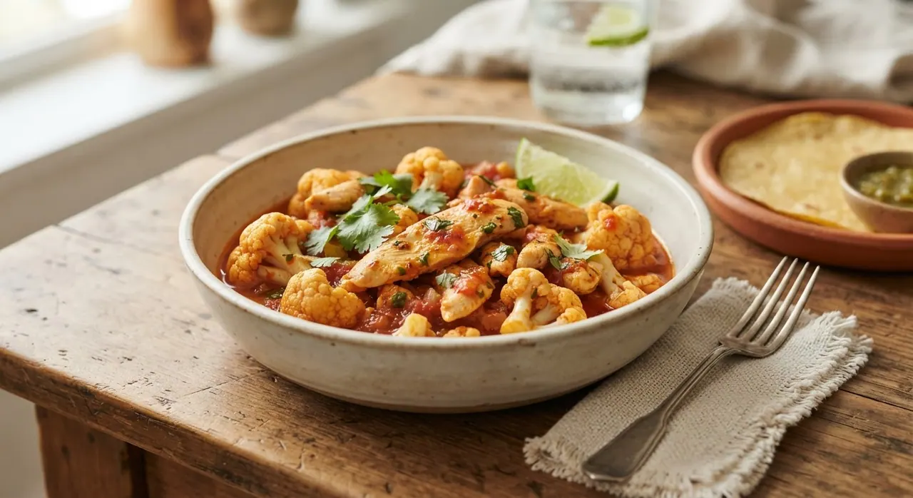 Guiso de 1/2 pechuga de pollo con coliflor