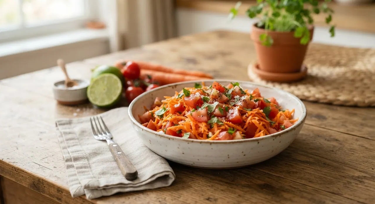 Ensalada de zanahoria rallada con tomate