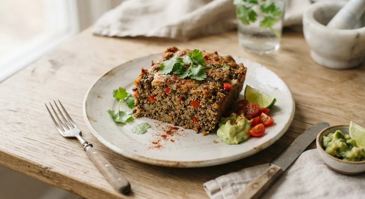 Pastel de quinoa y lentejas