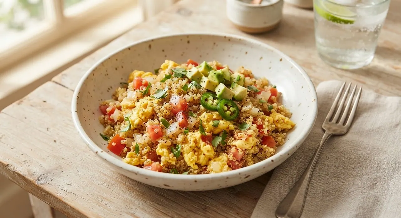 Revuelto de huevo con quinoa