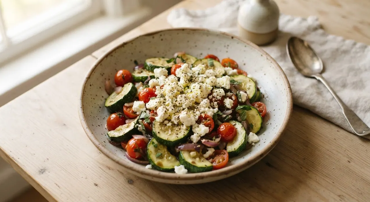 Calabaza con queso feta vegano