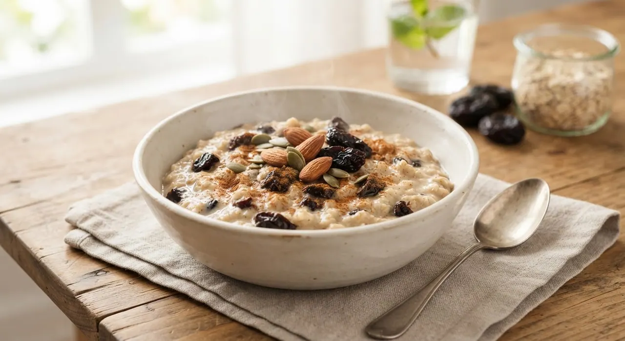 Porridge de avena con ciruelas pasas