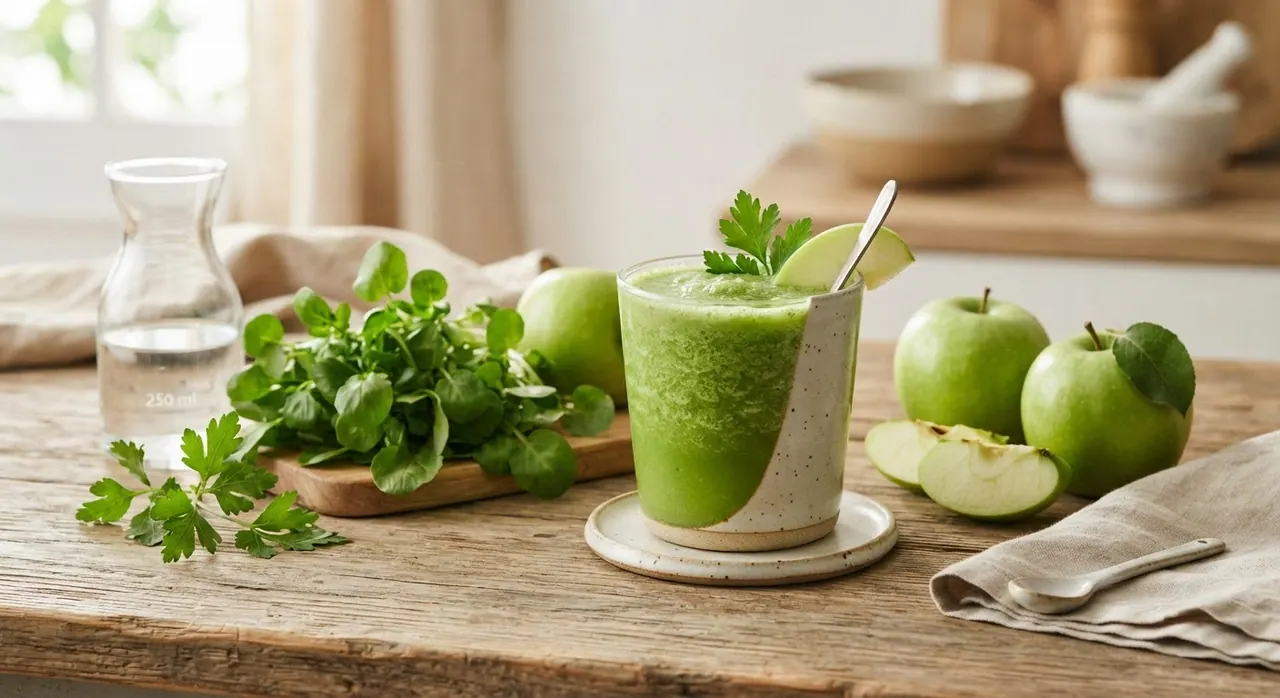 Licuado Detox de Manzana Verde y Berros Concentrado