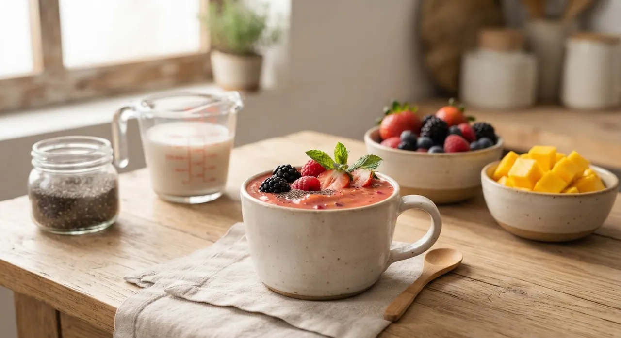 Licuado de Frutos Rojos y Mango
