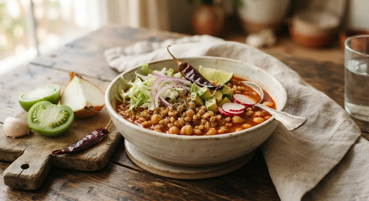 Pozole de trigo vegano