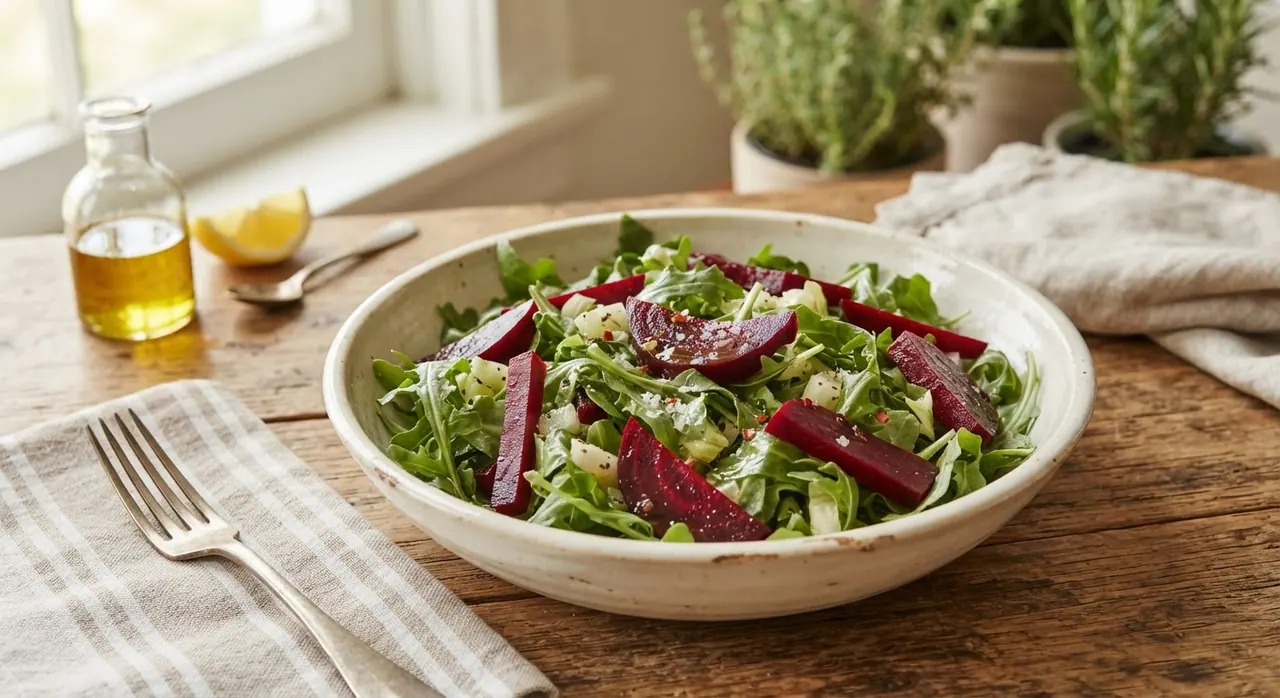 Ensalada de Rúcula, Escarola y Betabel